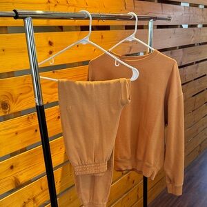 PINK Orange Sweatshirt and Joggers Set